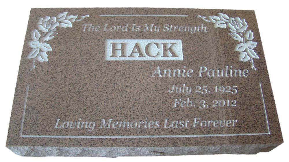 A gravestone with the name hack and annie pauline on it