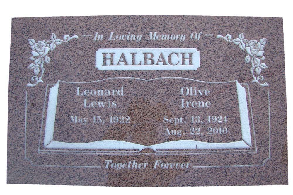 A gravestone for leonard lewis and olive trene