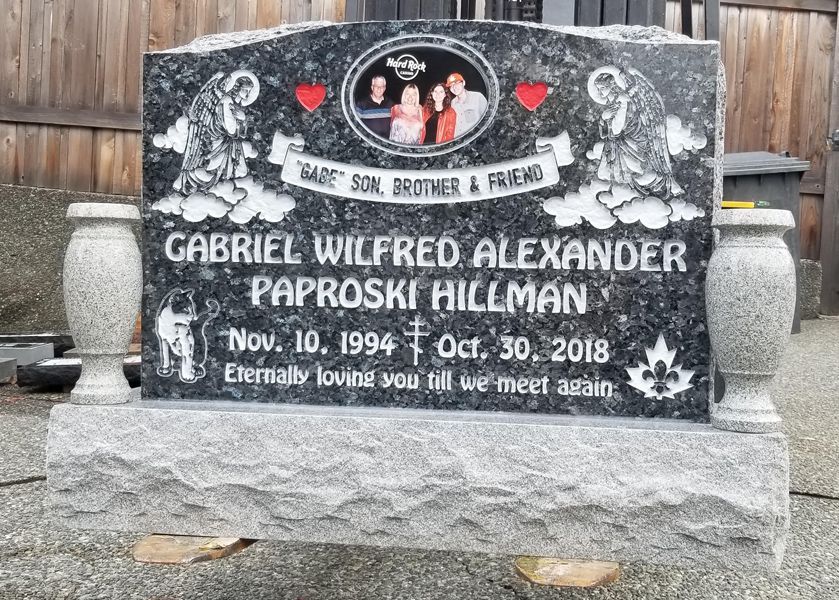 a gravestone for gabriel wilfred alexander paproski hillman