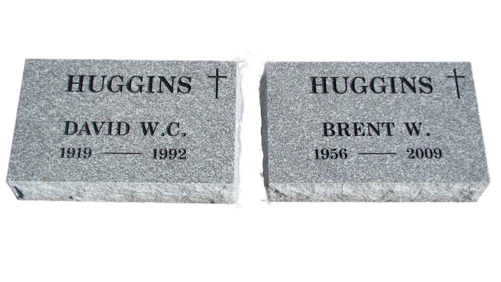 Two grave stones for david w.c. and brent w. on a white background.