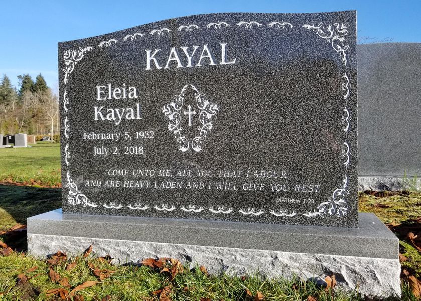 a gravestone for eliea kayal is in a cemetery .