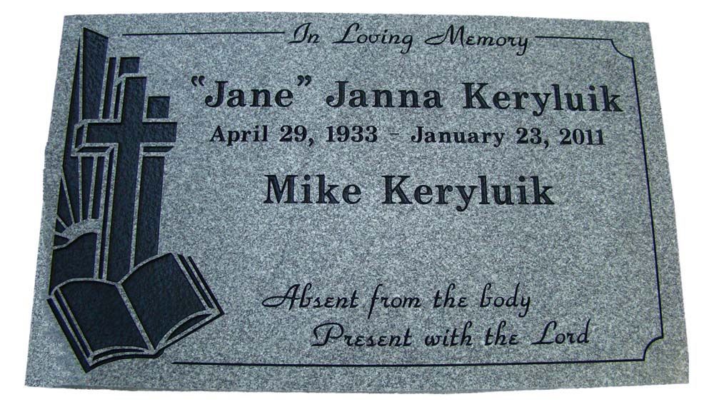 A gravestone for jane anna kerylluk and mike kerylluk
