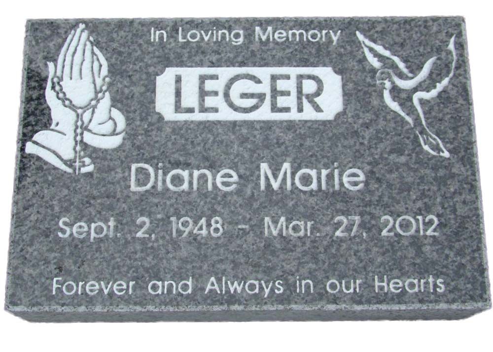 A gravestone for a woman named diane marie
