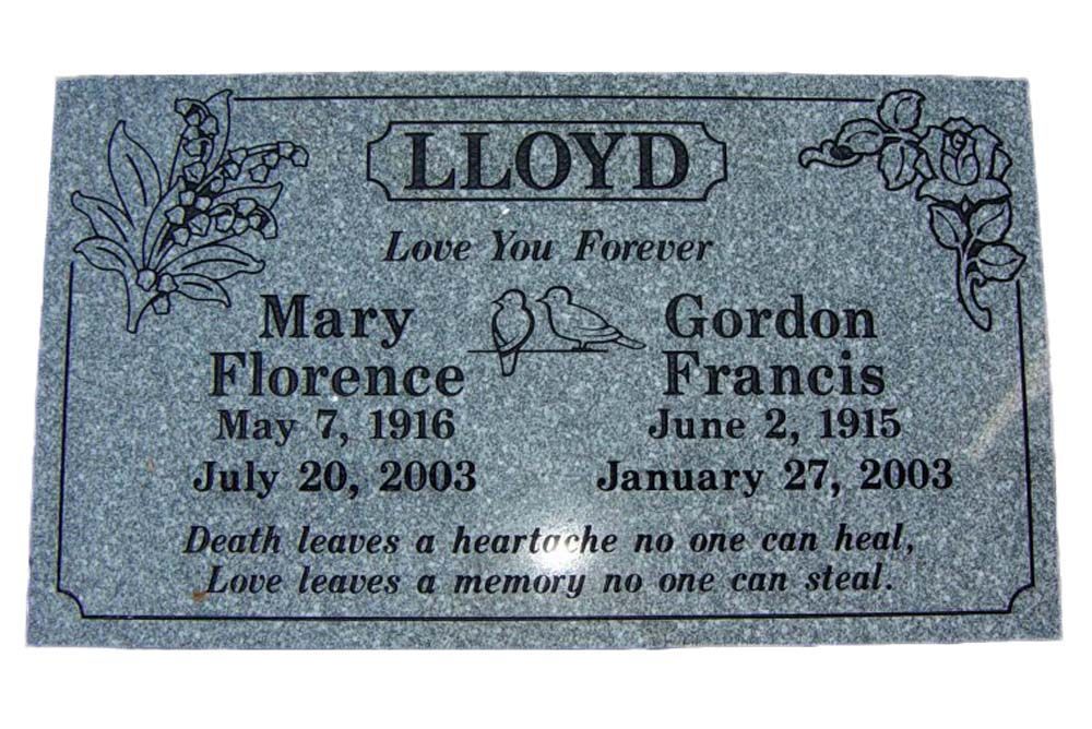 A gravestone for lloyd , mary florence and gordon francis