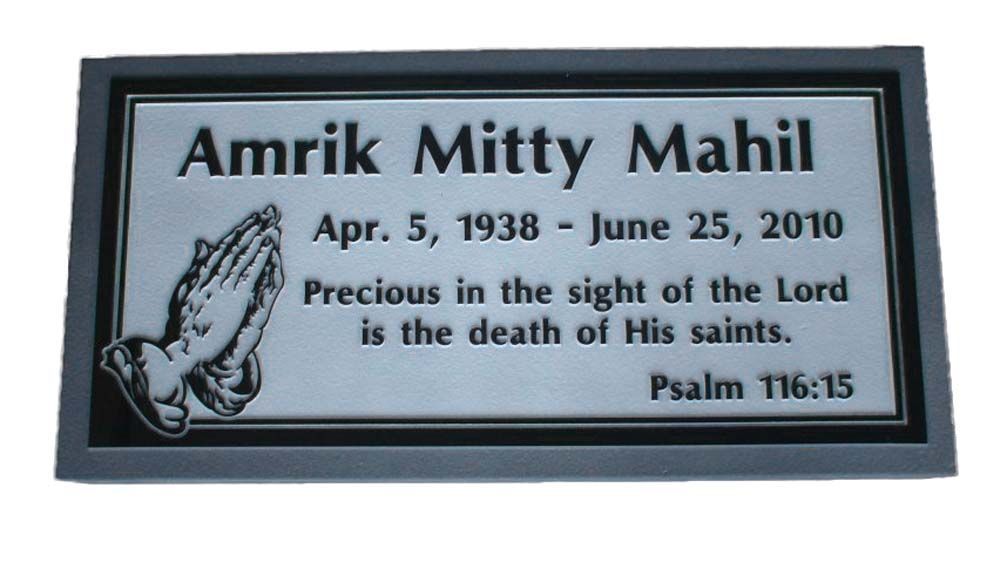 A grave marker for amrik mitty mahil who died on june 25 2010