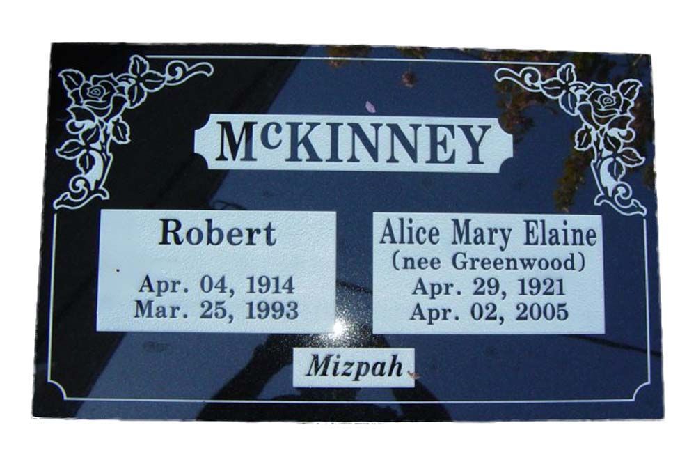A gravestone for robert and alice mary elaine