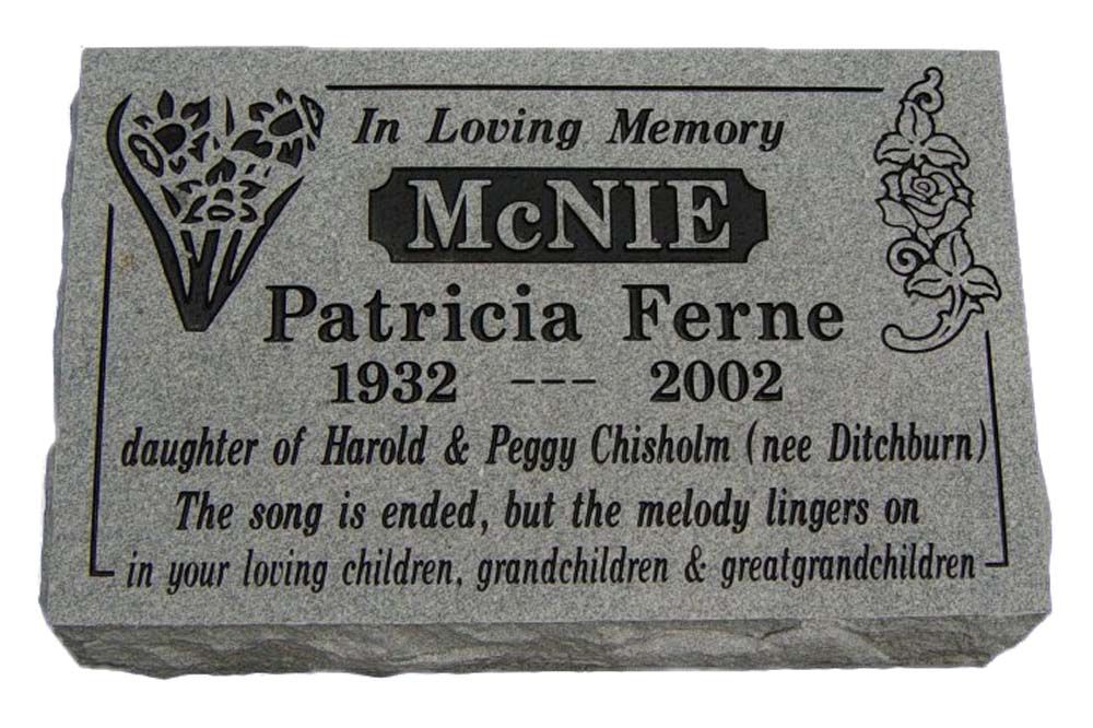 A gravestone for patricia ferne who died in 2002