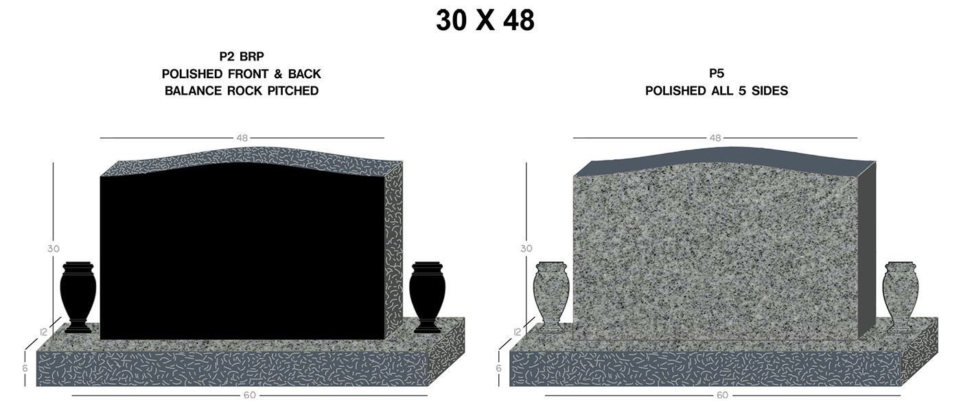 a drawing of a black and gray gravestone with vases