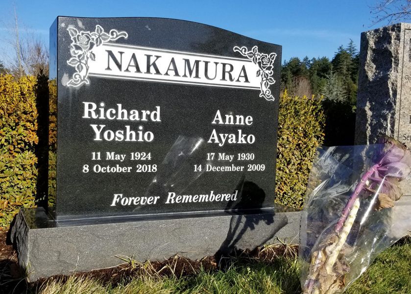 A gravestone for richard yoshio and anne ayako
