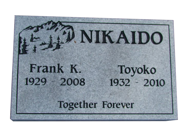 A gravestone for frank k. toyoko and nikaido together forever