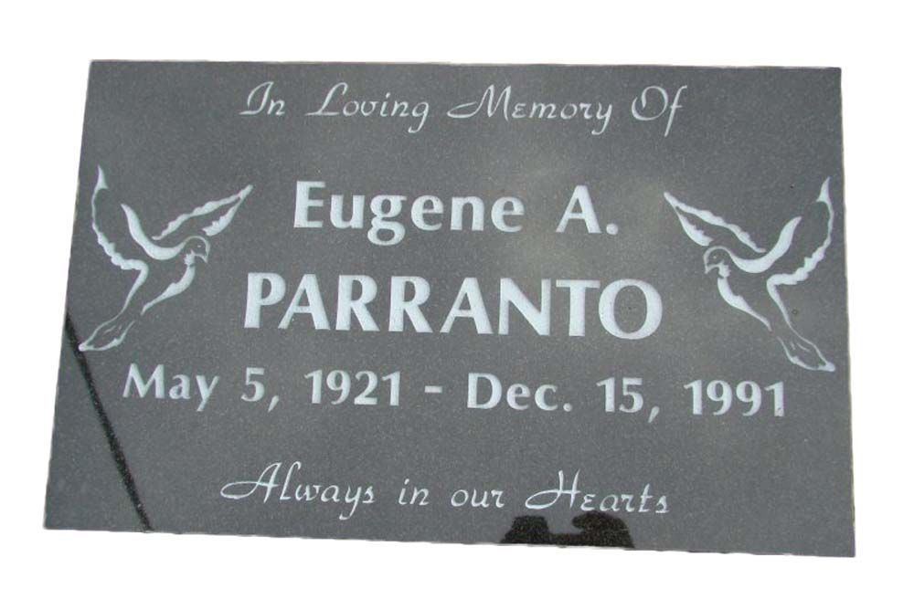 A memorial plaque for eugene a. parranto