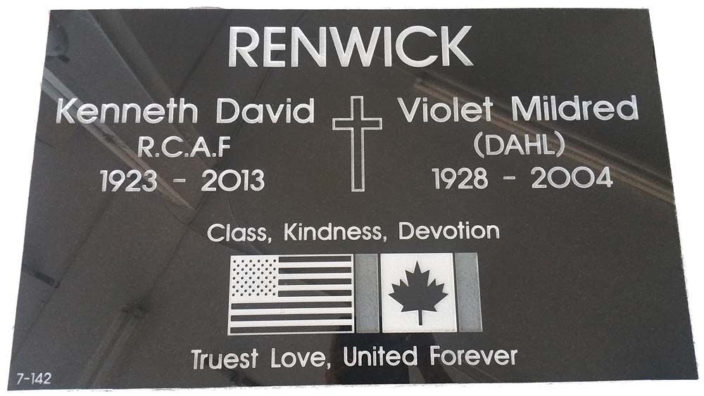 A black plaque with the name renwick on it