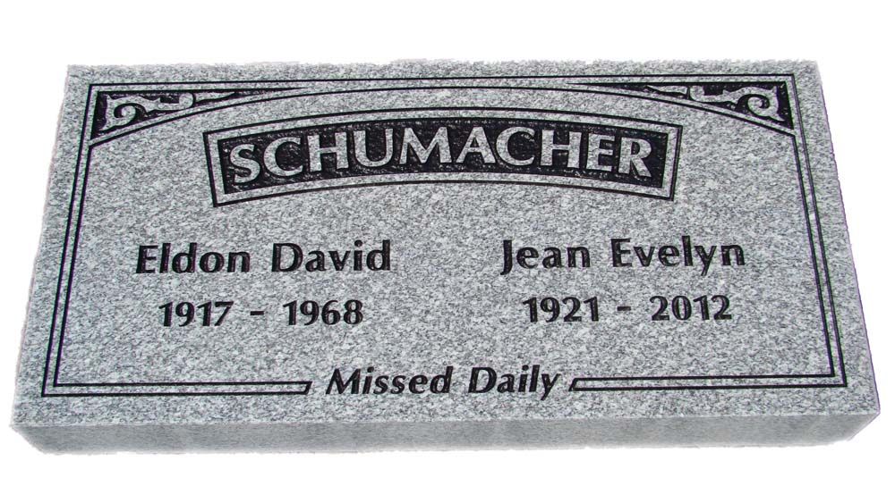 A gravestone for schumacher eldon david and jean evelyn