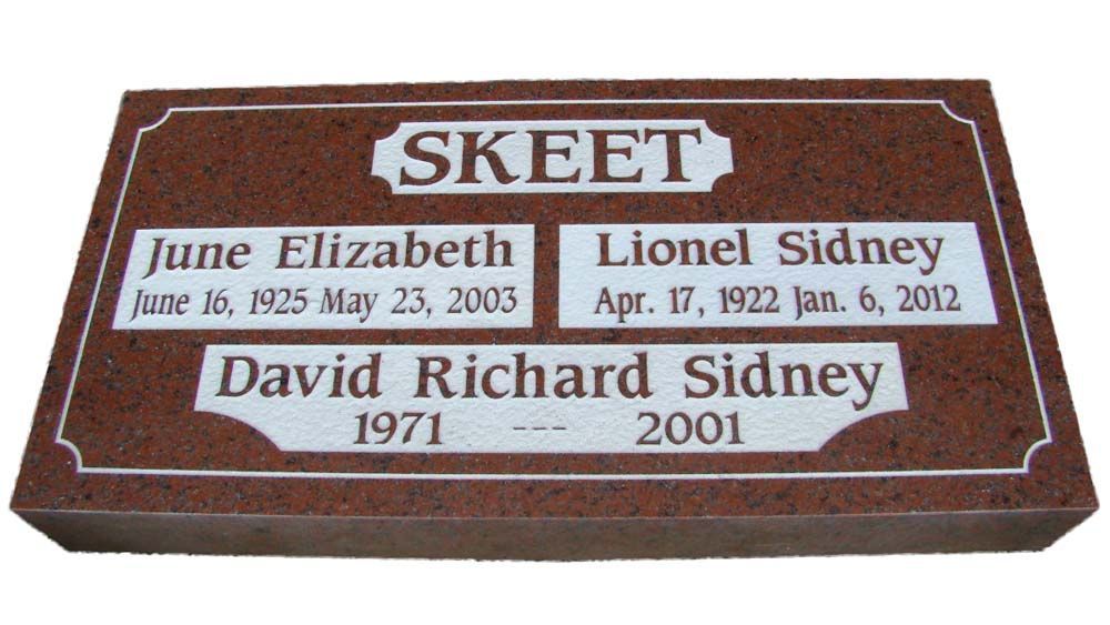 A grave marker for skeet and david richard sidney