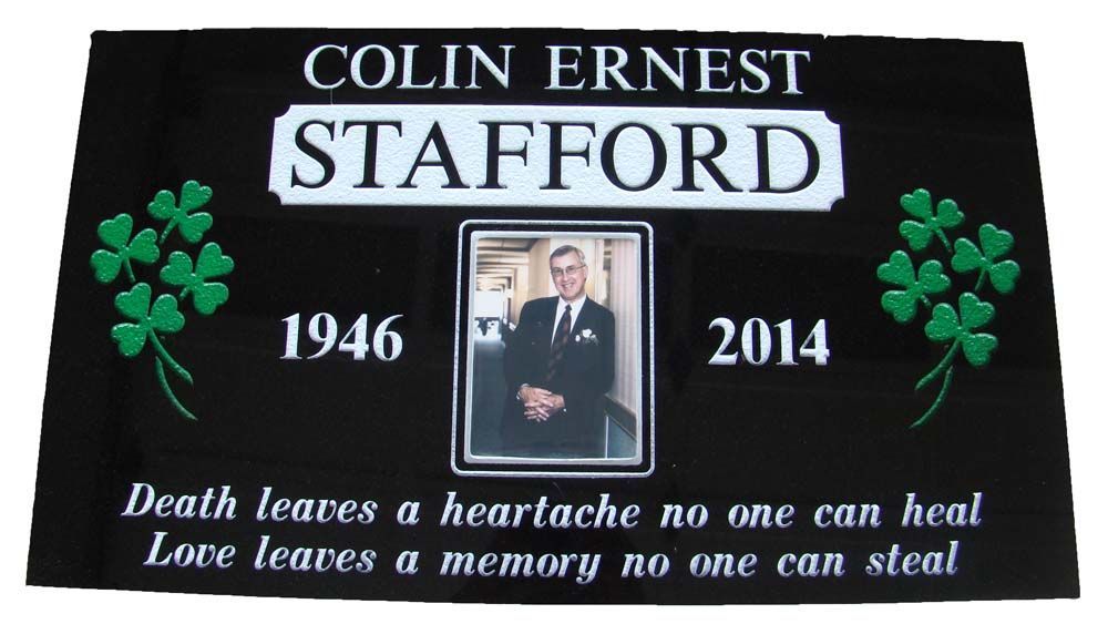 A black plaque for colin ernest stafford