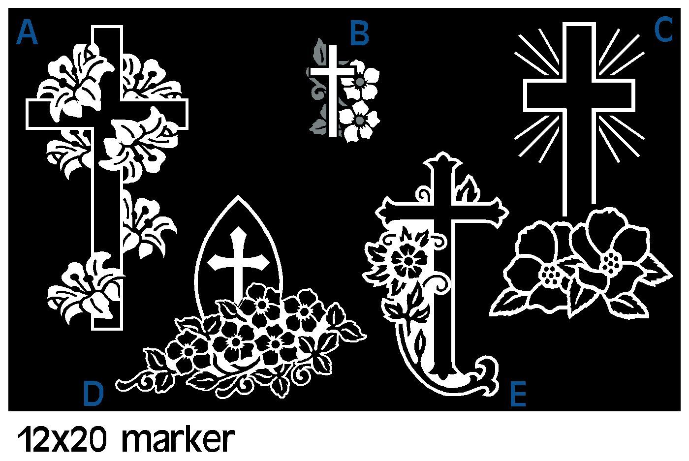 Cross with Flowers samples