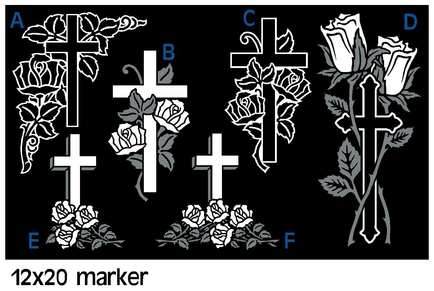 Cross with Roses samples