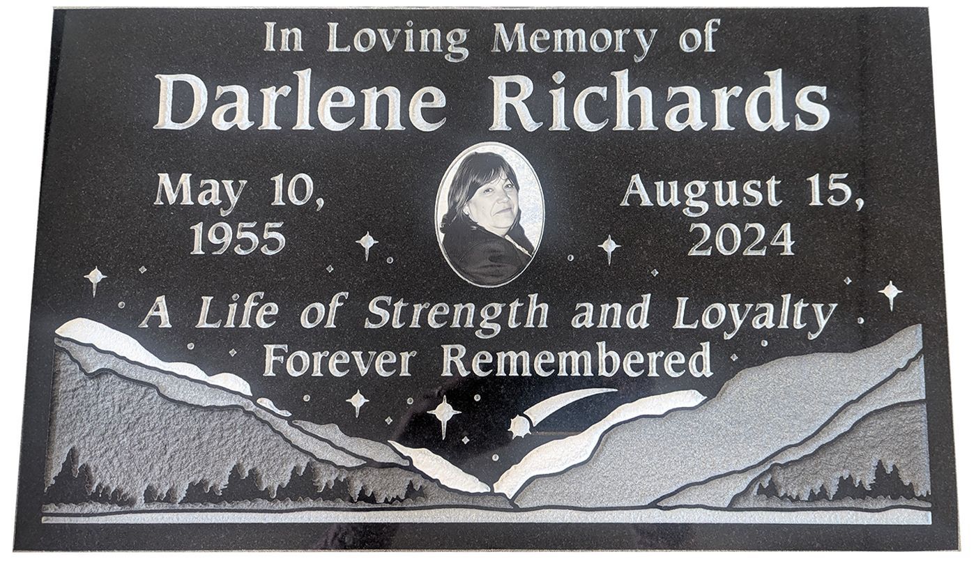 ebony black granite headstone
