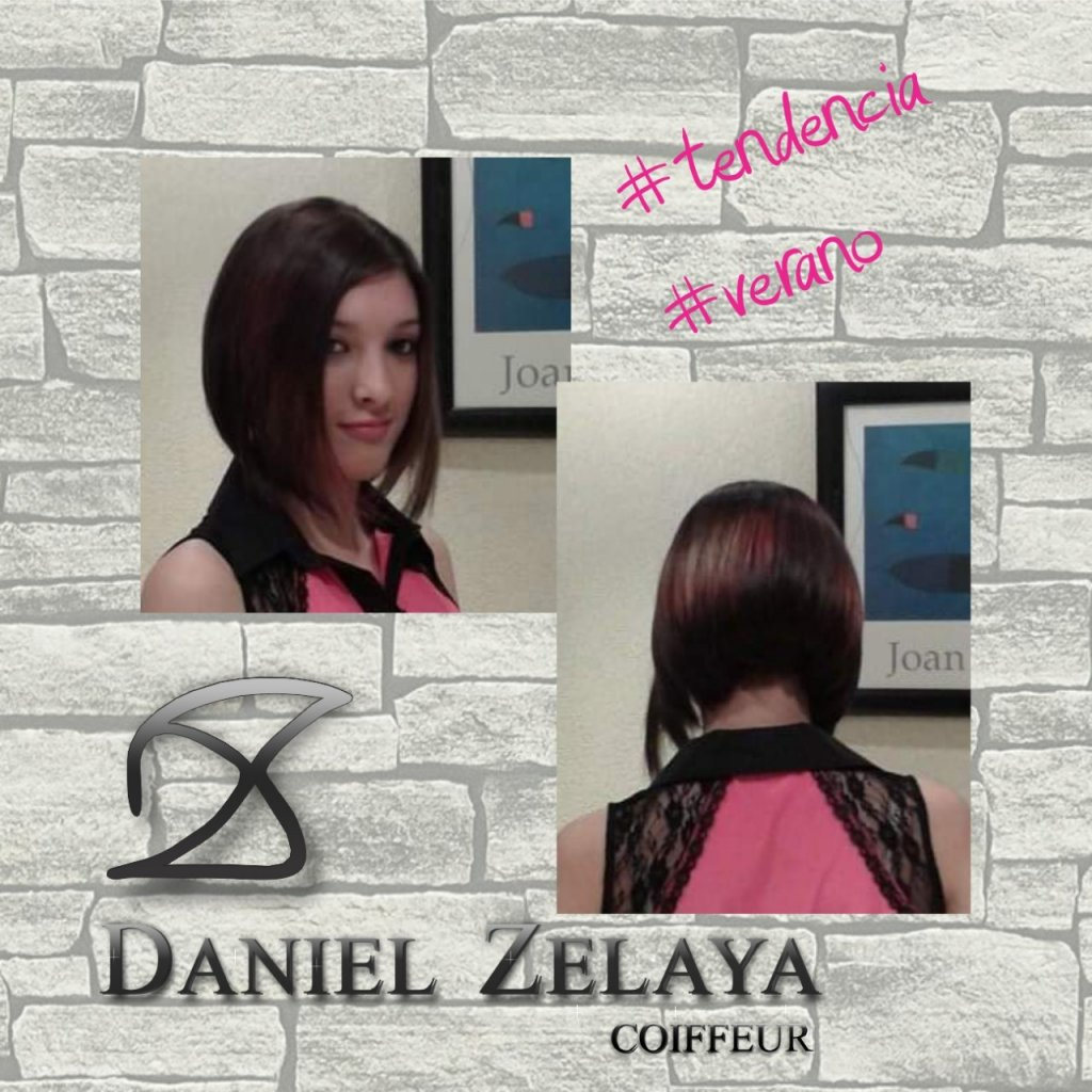 Un collage de fotos del cabello de una mujer por Daniel Zelaya Coiffeur
