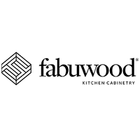 Fabuwood Kitchen Cabinetry logo: geometric symbol and text in black on white.