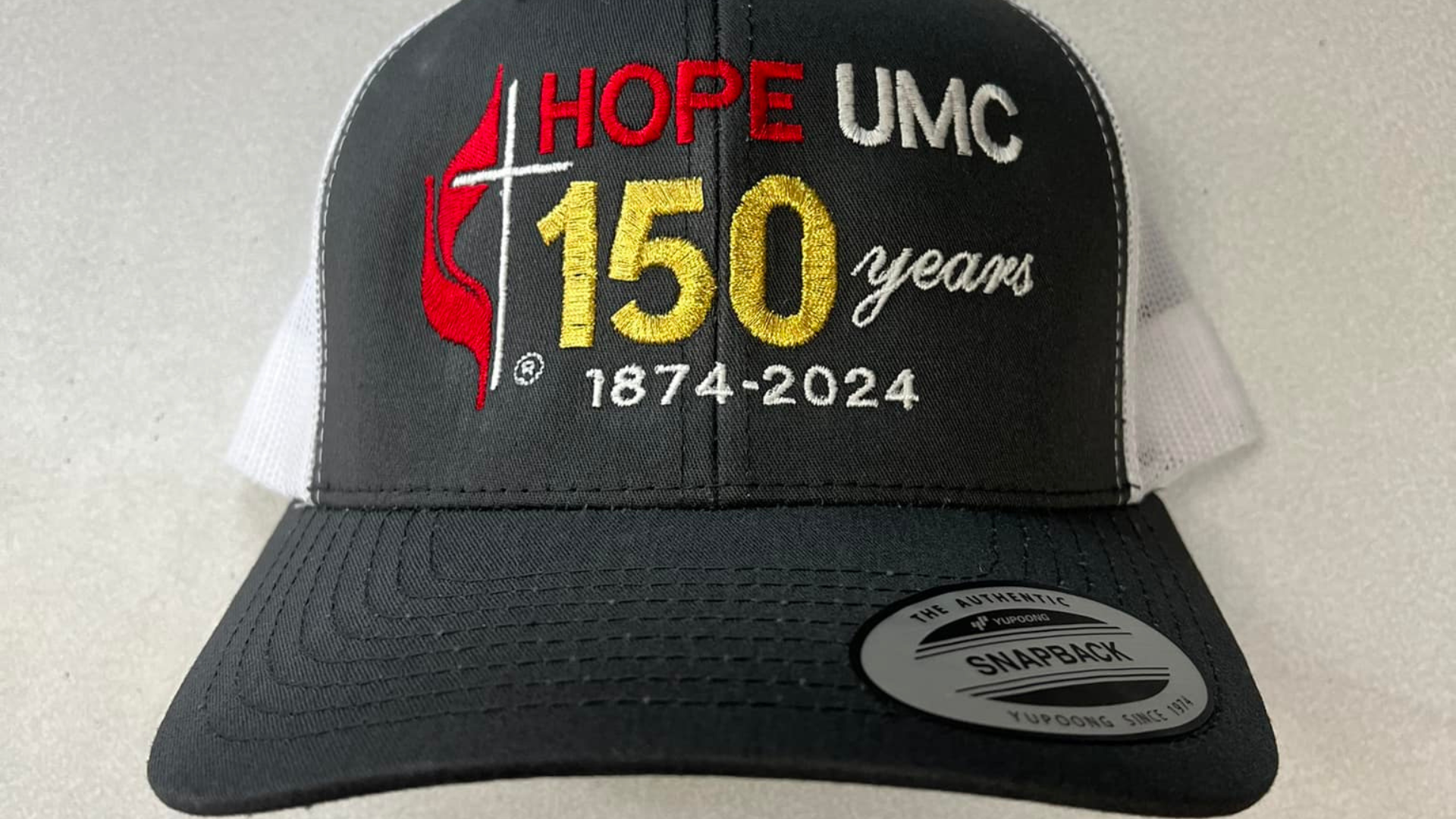 Charcoal and white cap with 