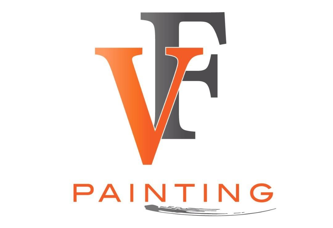 VF Painting logo: orange "V" overlapping a gray "F". "PAINTING" text below, with a brush stroke.