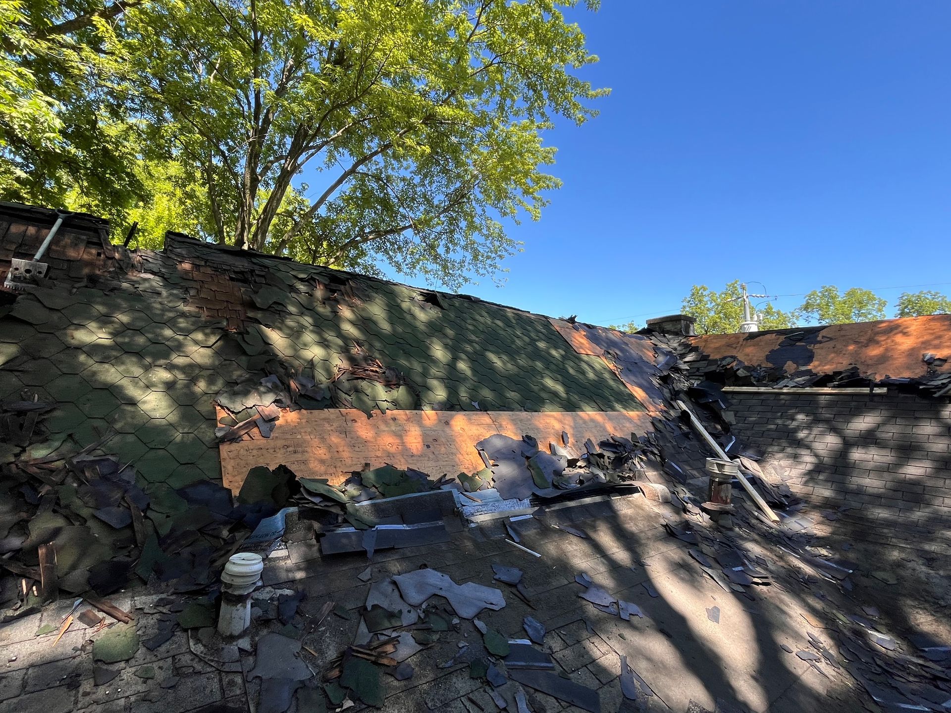 damaged roof replacement