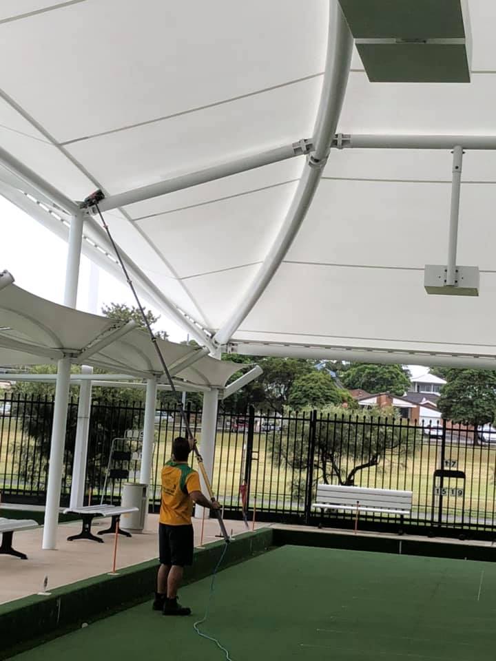 cleaning with water fed pole system