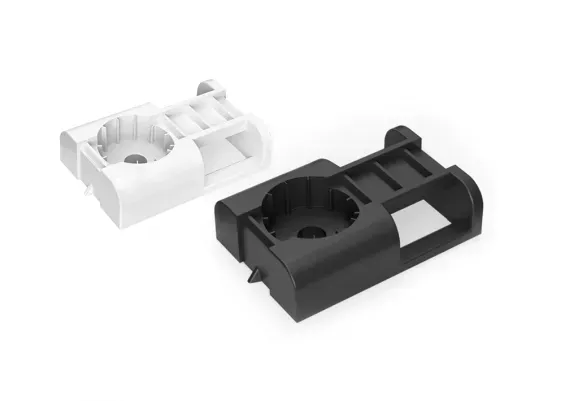 QuickMount direct-install cable tie bases in white and black with dual guides for mounting guns and cables