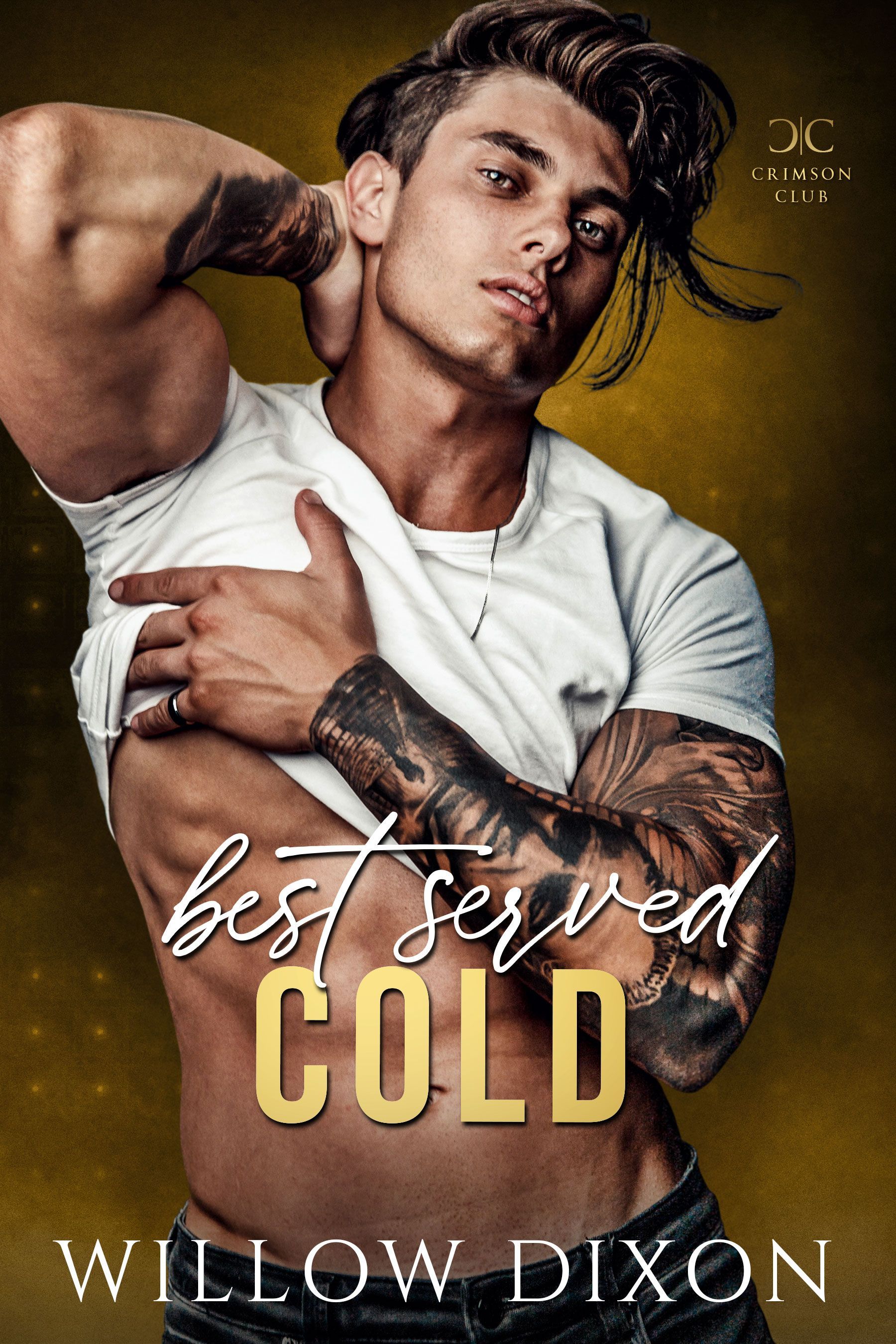 A shirtless man with tattoos on his arms and chest is on the cover of a book.