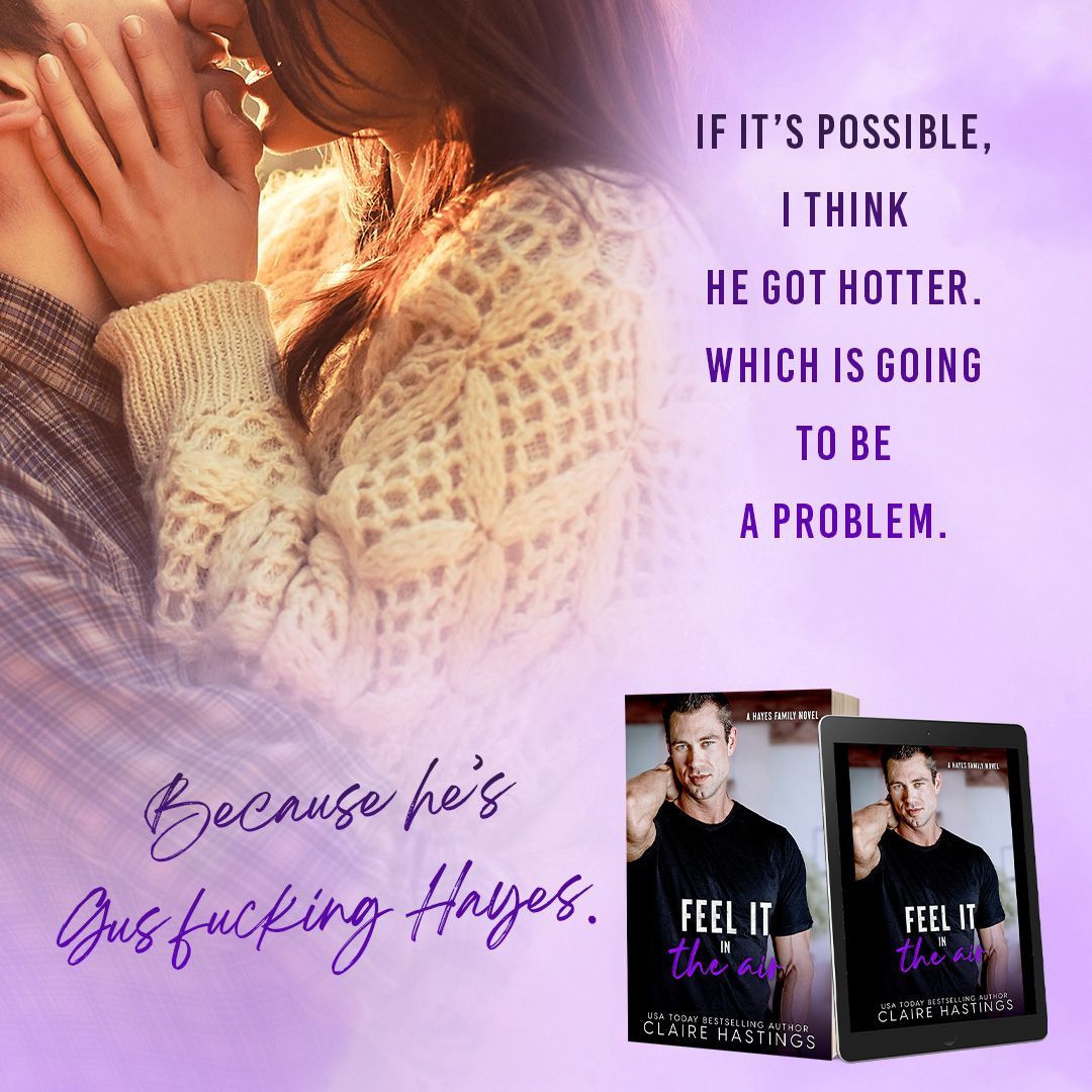 An advertisement for a book called Feel It in the Air by Claire Hastings.