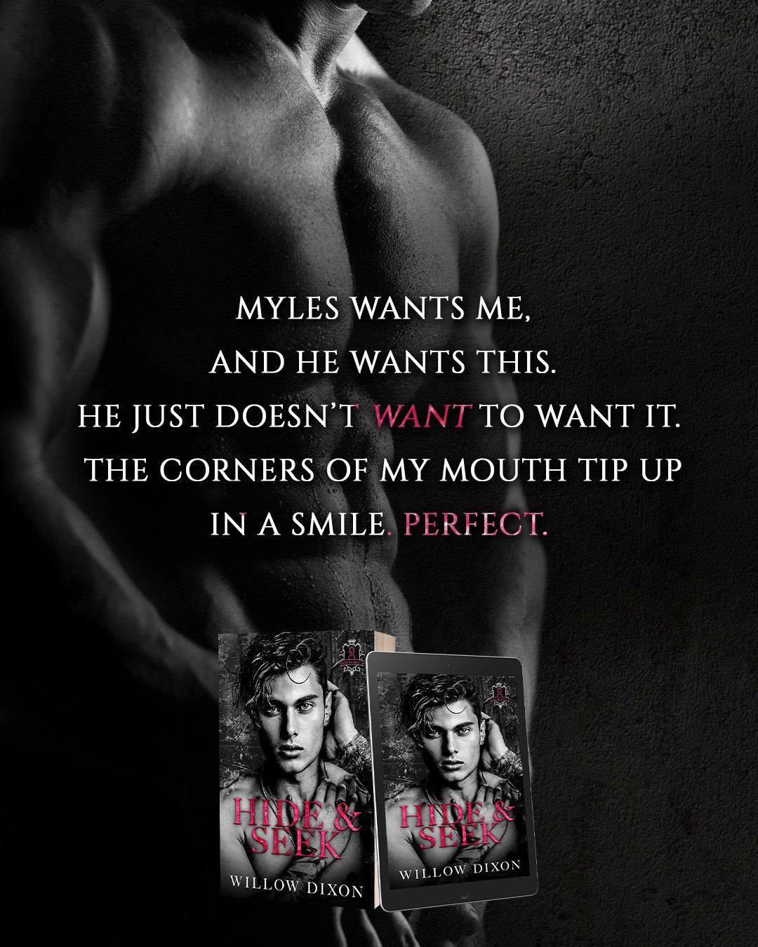 A spicy, strangers to lovers, opposites attract, M/M romance book. It features stalking, first times, some forced proximity, hurt/comfort, lots of primal play, mild CNC, outdoor and public fun, voyeurism/exhibitionism, with a protective MC, morally ambiguous heroes, not-so-secret societies, along with high heat, and lots of spicy times.