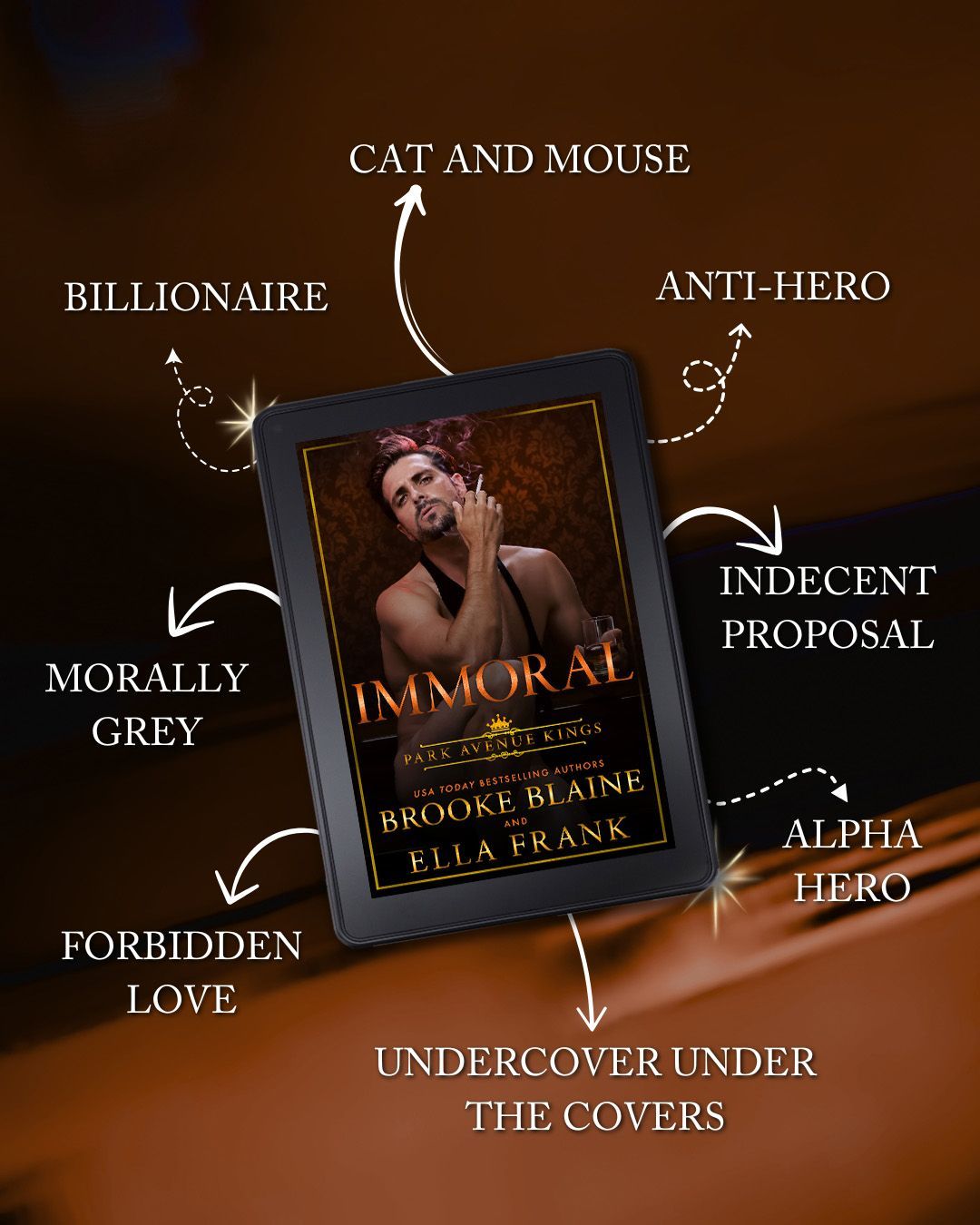 A spicy, cat and mouse, forbidden love, M/M billionaire romance book featuring a morally grey anti-hero, with strong indecent proposal and undercover UNDER the covers vibes.