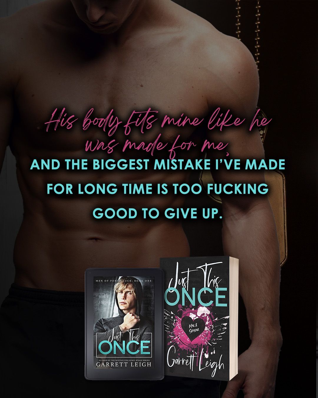 A spicy, hook up to lovers, forced proximity, hate to love you, M/M romance book, featuring tattooed heroes, roommates with military and medical backgrounds. It also features found family and hurt/comfort vibes, along with a healthy dose of angst.