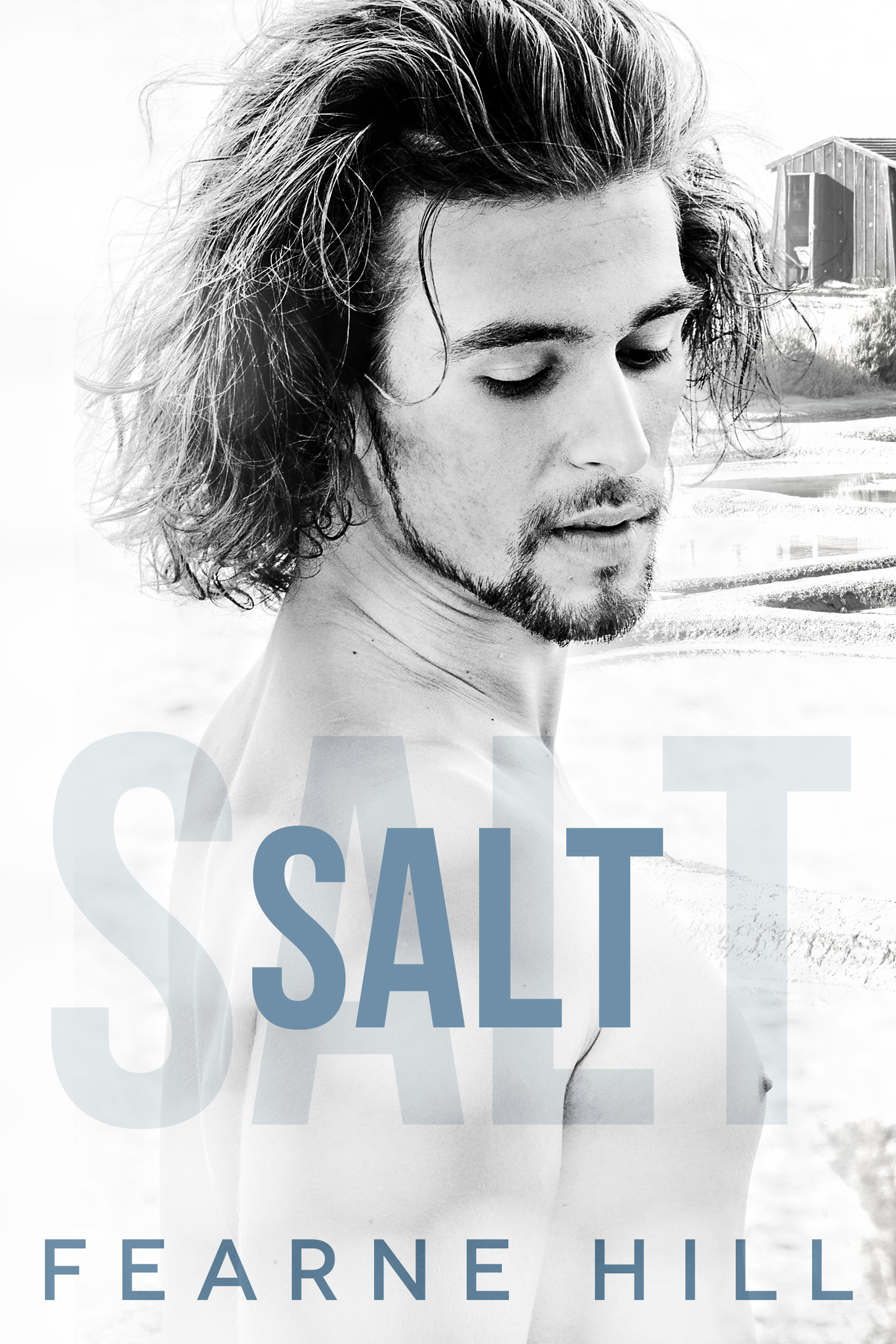 A man with curly hair and a beard is on the cover of a book titled salt by fearne hill.