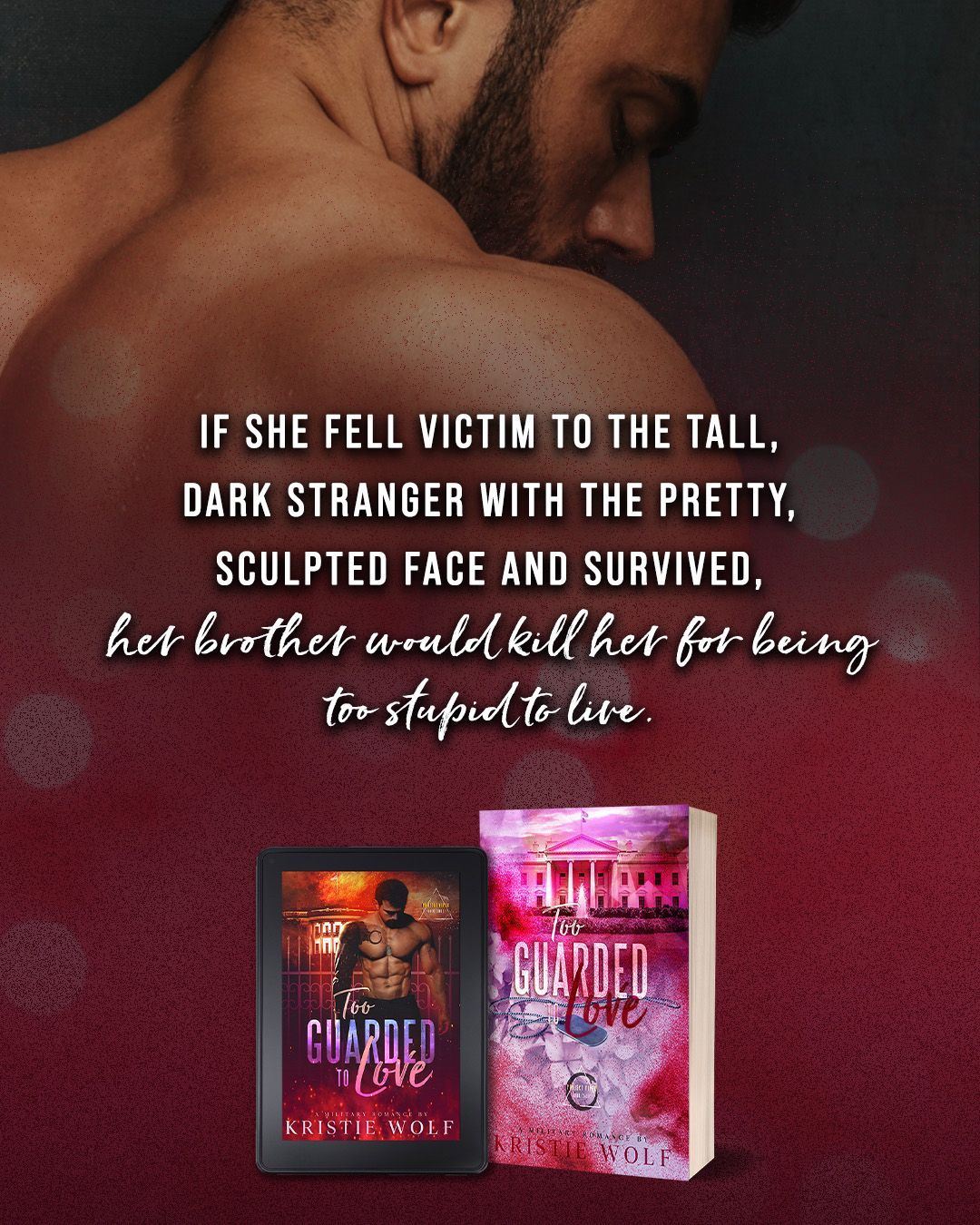 A spicy, brother's best friend, forced proximity, alpha hero, bodyguard, soulmates, military romance book, with action and suspense and found family vibes.