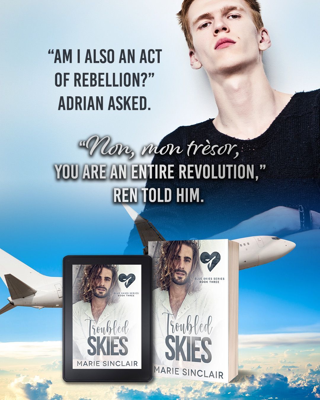 A steamy, forced proximity, one-bed, hurt/comfort, someday my prince will come, M/M romance book. It features a snarky twink, a handsome prince, and a lush romantic destination.