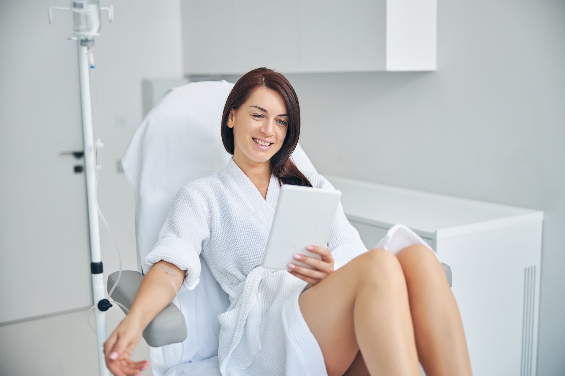 Woman Getting IV Drips