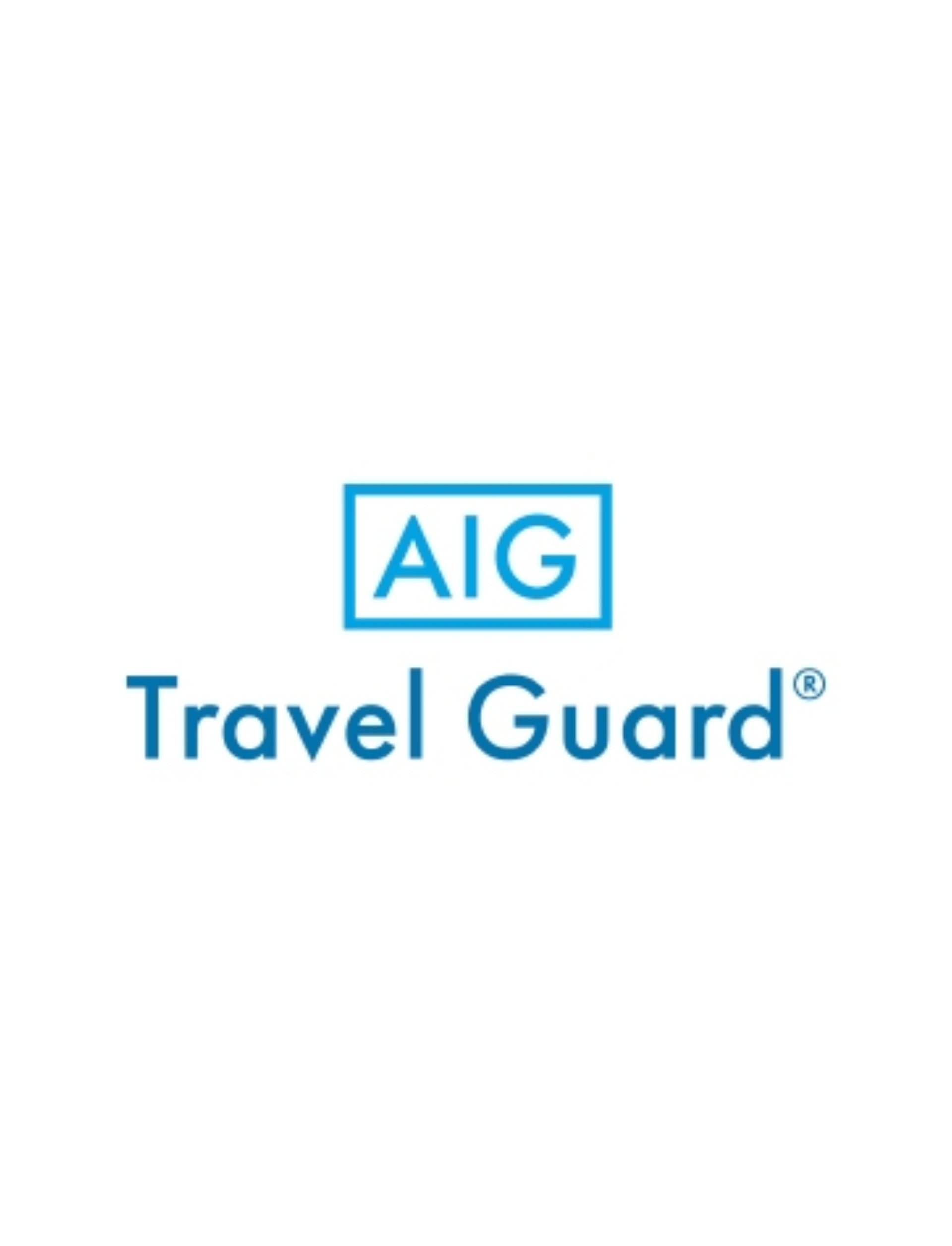 AIG Travel Guard logo: blue text and rectangle on white background.