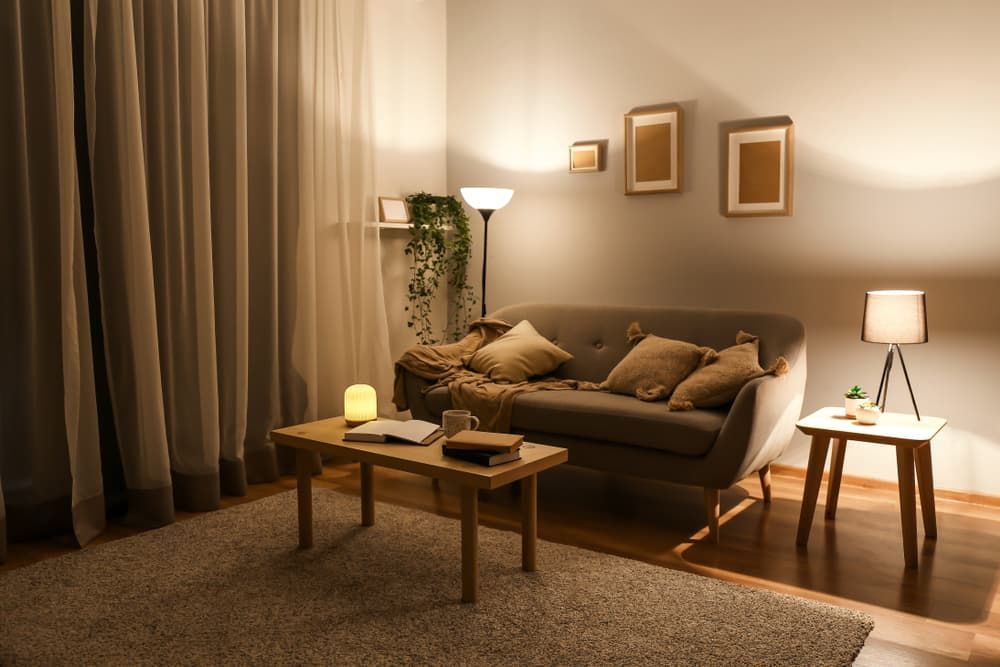 A Living Room with A Couch, Lamp and Curtains — More on the Floor in Barrack Heights, NSW