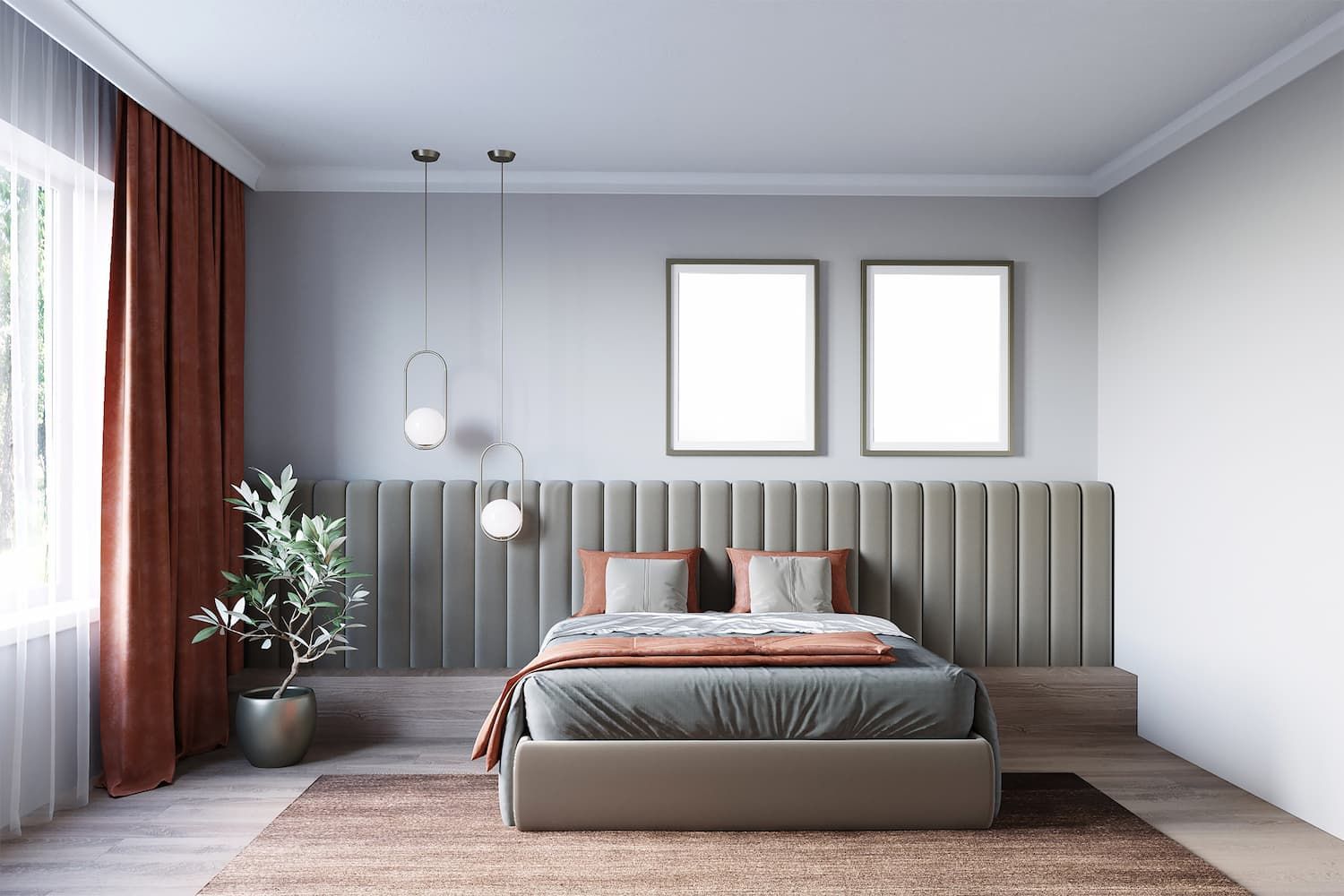 A Bedroom with A Bed, Two Frames on The Wall — More on the Floor in Wollongong, NSW