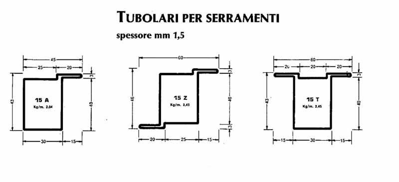 tubi per serramenti