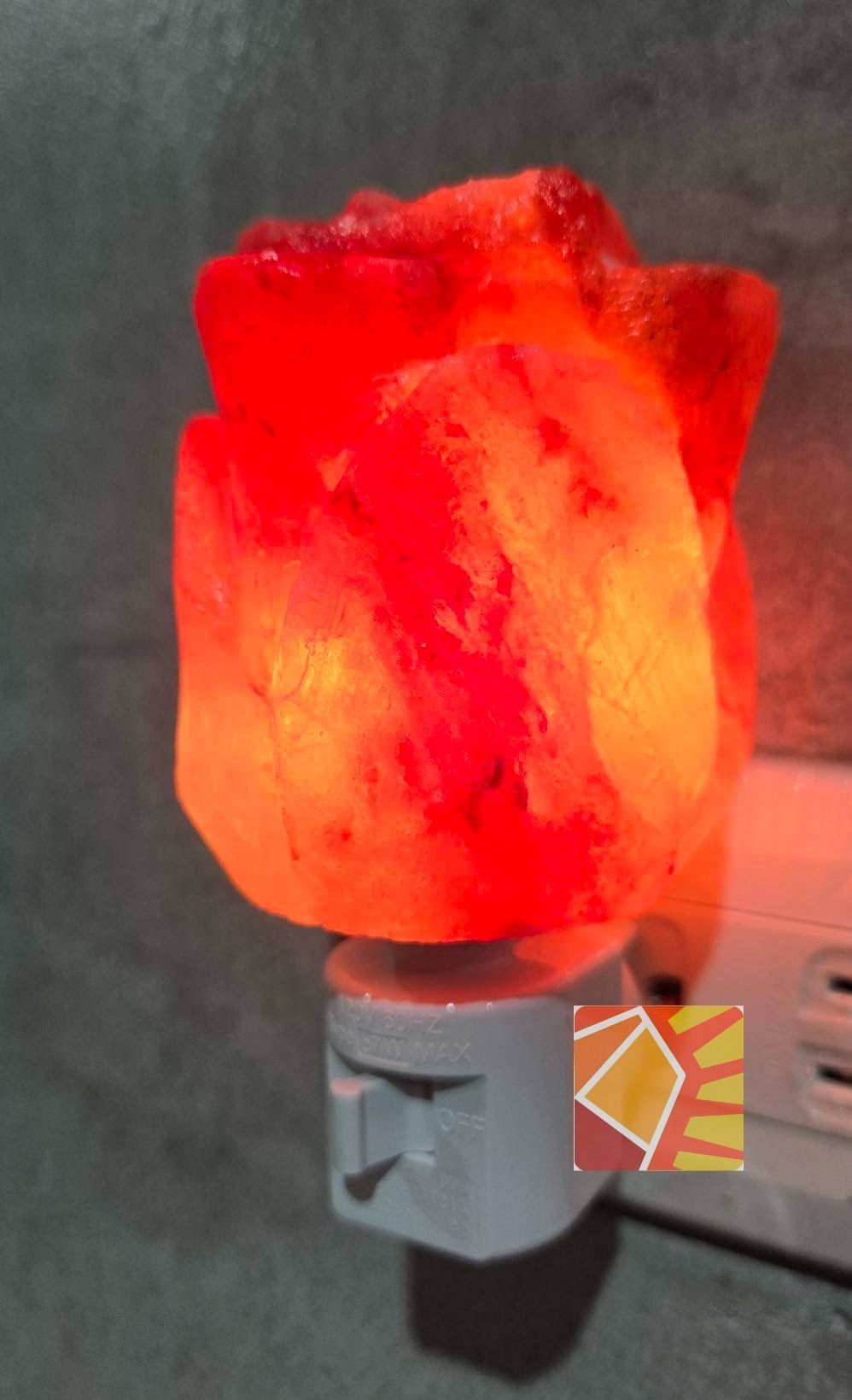 精巧小壁燈玫瑰花造型鹽燈