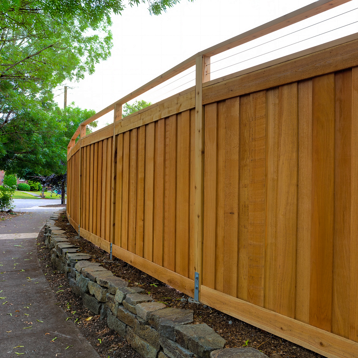 wood fencing installation