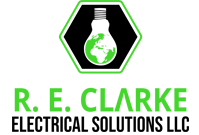 The logo for R.E. Clarke Electrical Solutions serving Glen Burnie & Hanover, MD