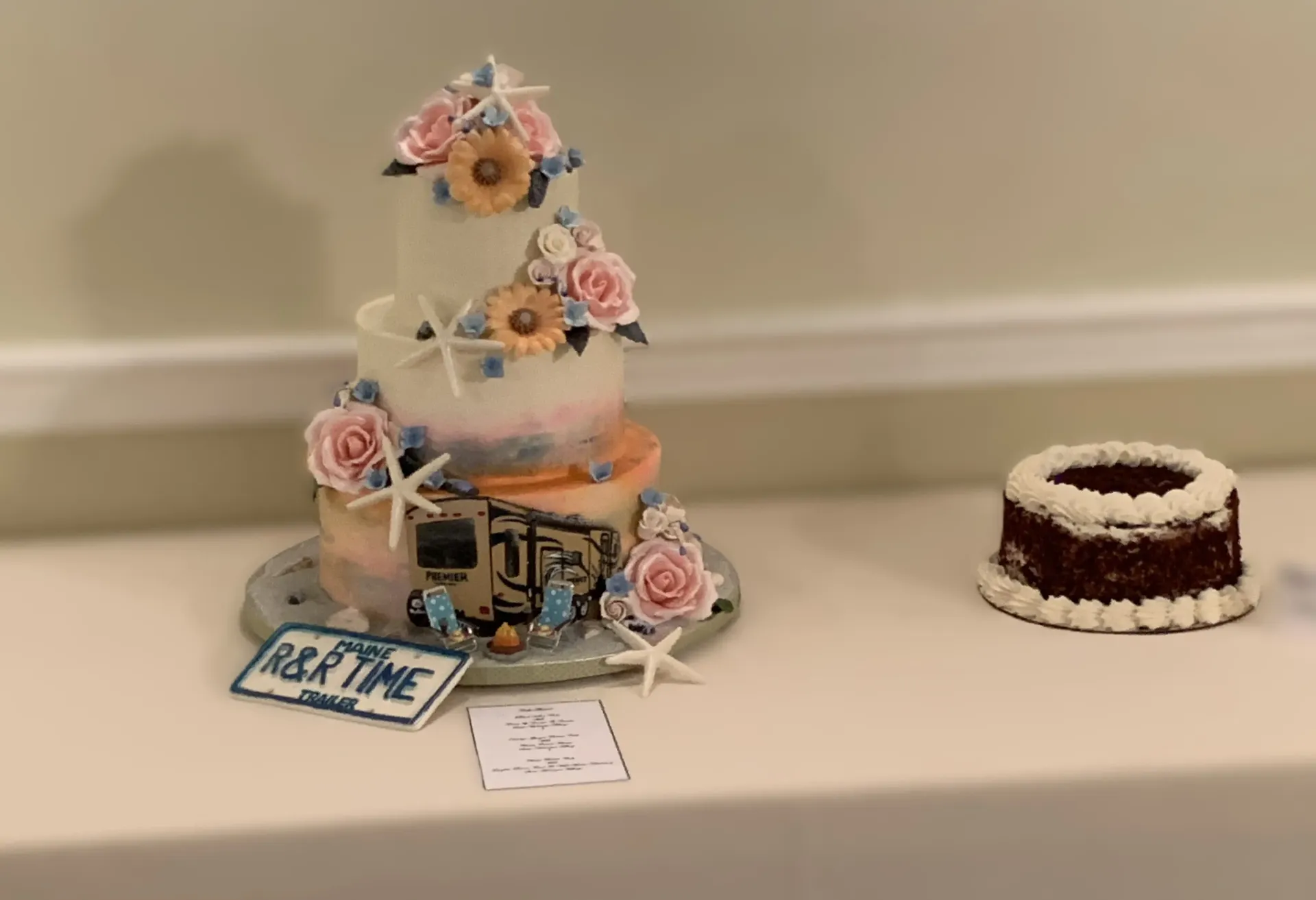 Photo of a retirement cake for a retirement party that was hosted by Detonator DJ entertainment in Maine