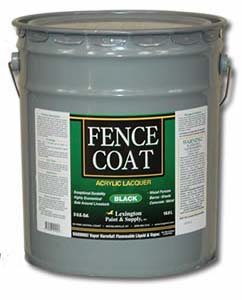 Fencecoat Black Acrylic Lacquer Fence Paint for Barns, Sheds, Silos, Metal or Concrete Buildings from Lexington Paint & Supply in Kentucky (KY)