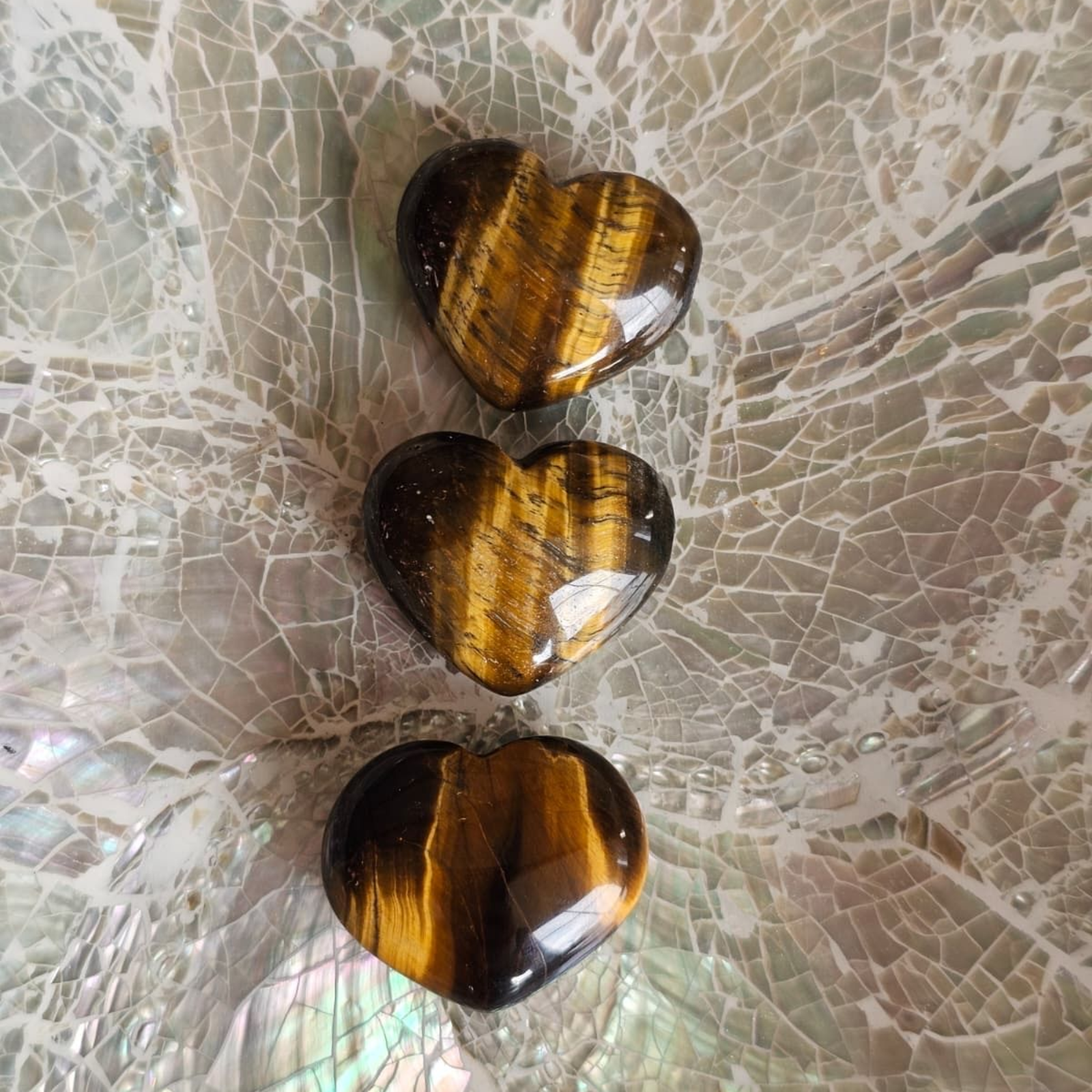 Tijgeroog mini hartje -2-3 cm