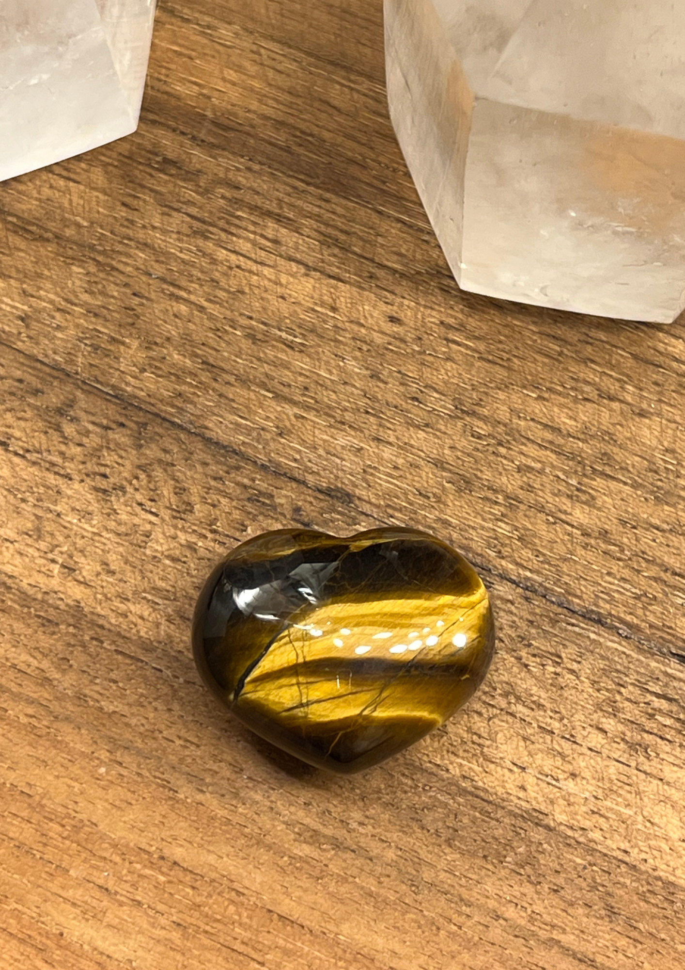 Tijgeroog mini hartje -2-3 cm