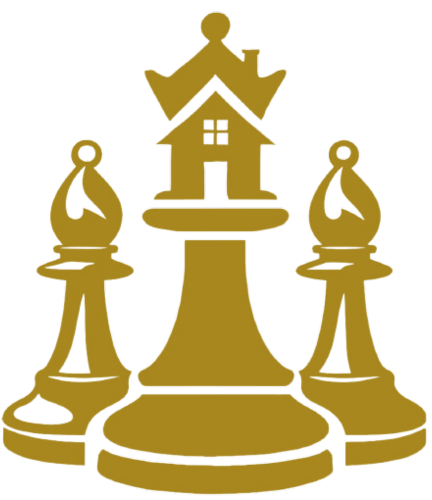 A chess piece with a house on top of it